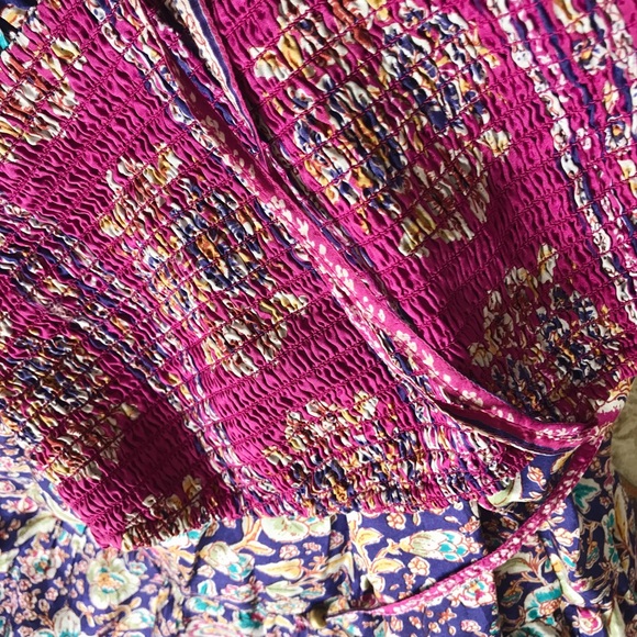 Maeve Anthro silk dress Small midi purple floral - Picture 5 of 7